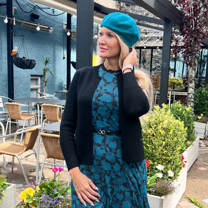 Dorothy Teal & Black Mesh Dress With Belt