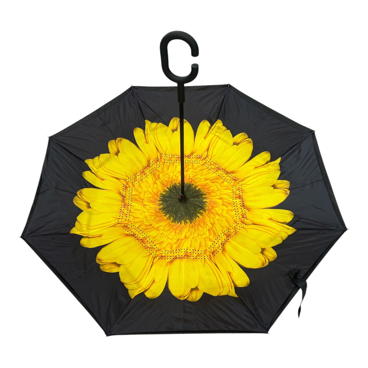 Upside Down Umbrella Sunflower & Black