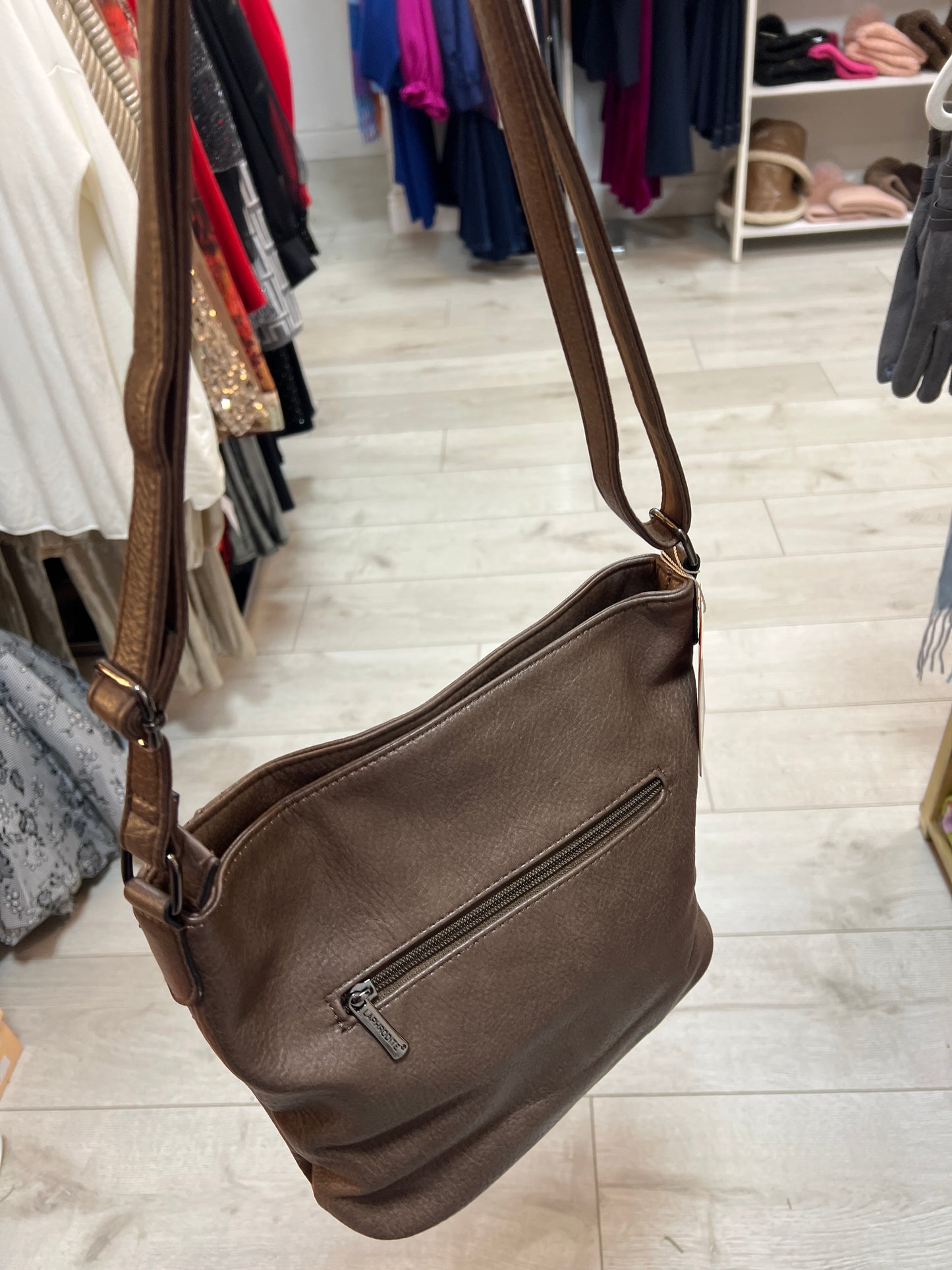 Crossbody Leatherette Bag Mocha
