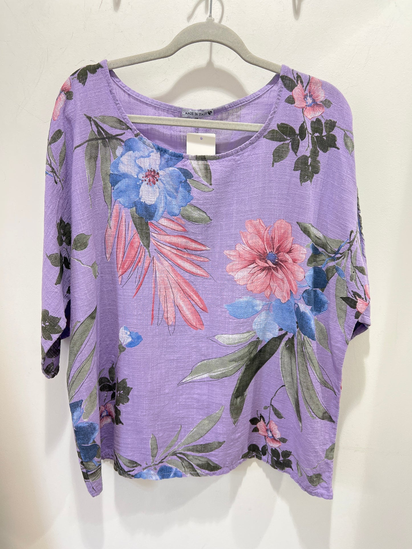 Lilac Floral Cotton Top (One Size)