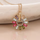 POM Golden Multicrystal Flower Charm Necklace