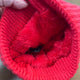 Red Cable Knit Bobble Hat Fleece Lined