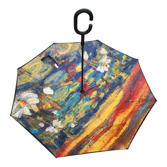 Upside Down Umbrella Autumn Scene