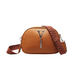 Tan Leatherette Canvas Strap Crossbody Bag with V Tag