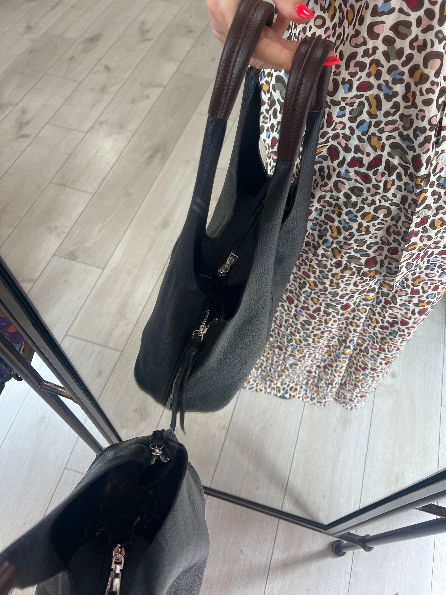 Black Soft Leatherette Shoulder Bag