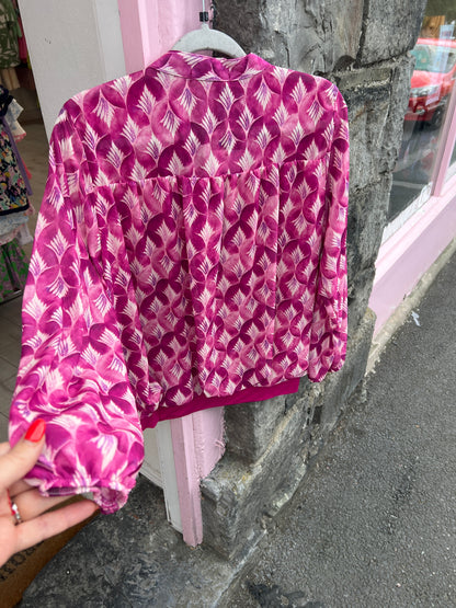 MARC ANGELO Magenta & Cream Print Blouse