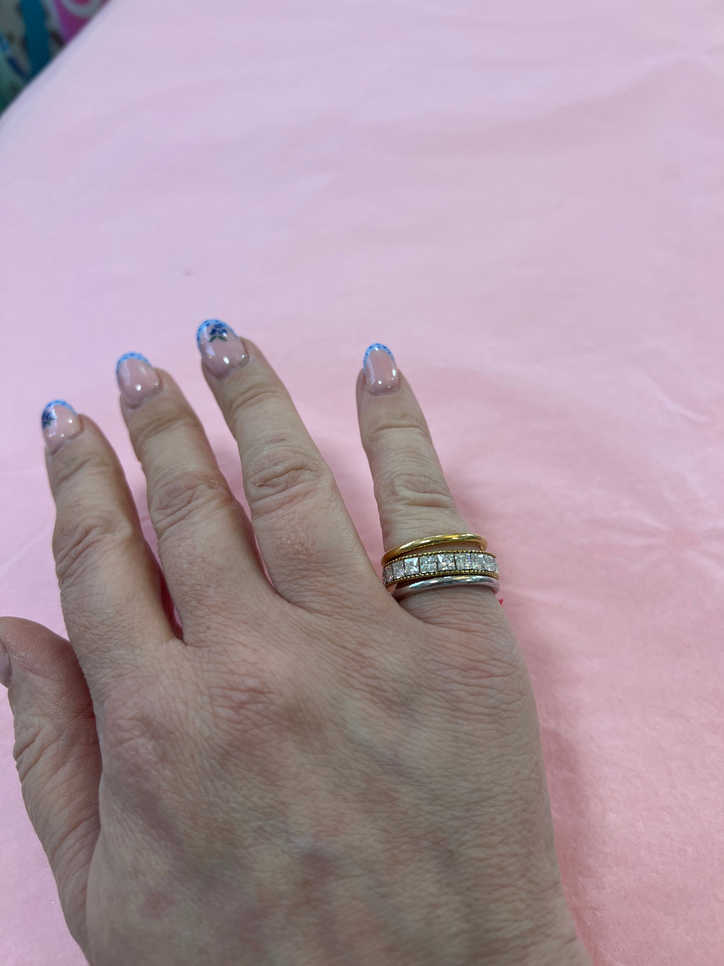 Gold Cz Stacking Rings