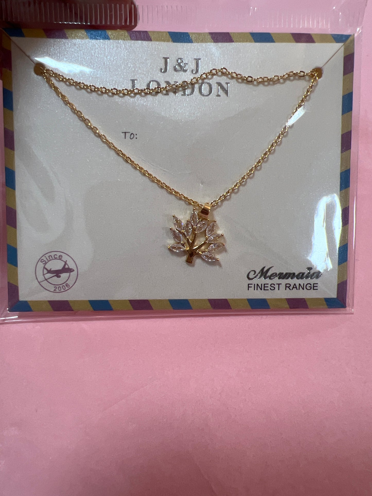 Gold Plated Tree of Life Necklace with Cubic Zirconia