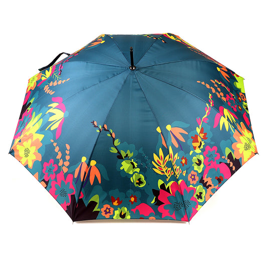 POM Floral Print Umbrella Teal