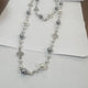 Wraparound Long Crystal Clover & Pearl Necklace