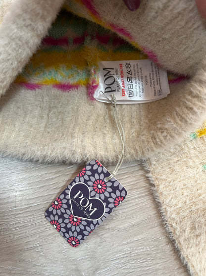 POM Hat & Scarf Set Cream/Pink/Mustard/Mint
