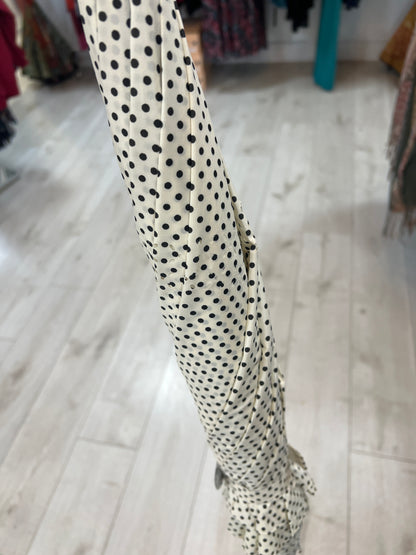 Upside Down Umbrella Polka Dot Cream & Black