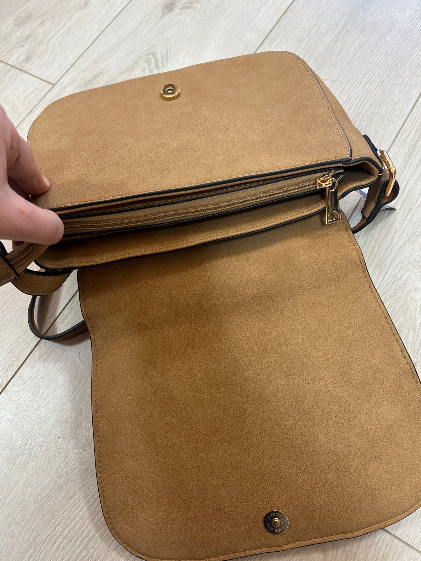 Colour Block Crossbody Bag – Wine,Tan, Brown & Orange Patchwork