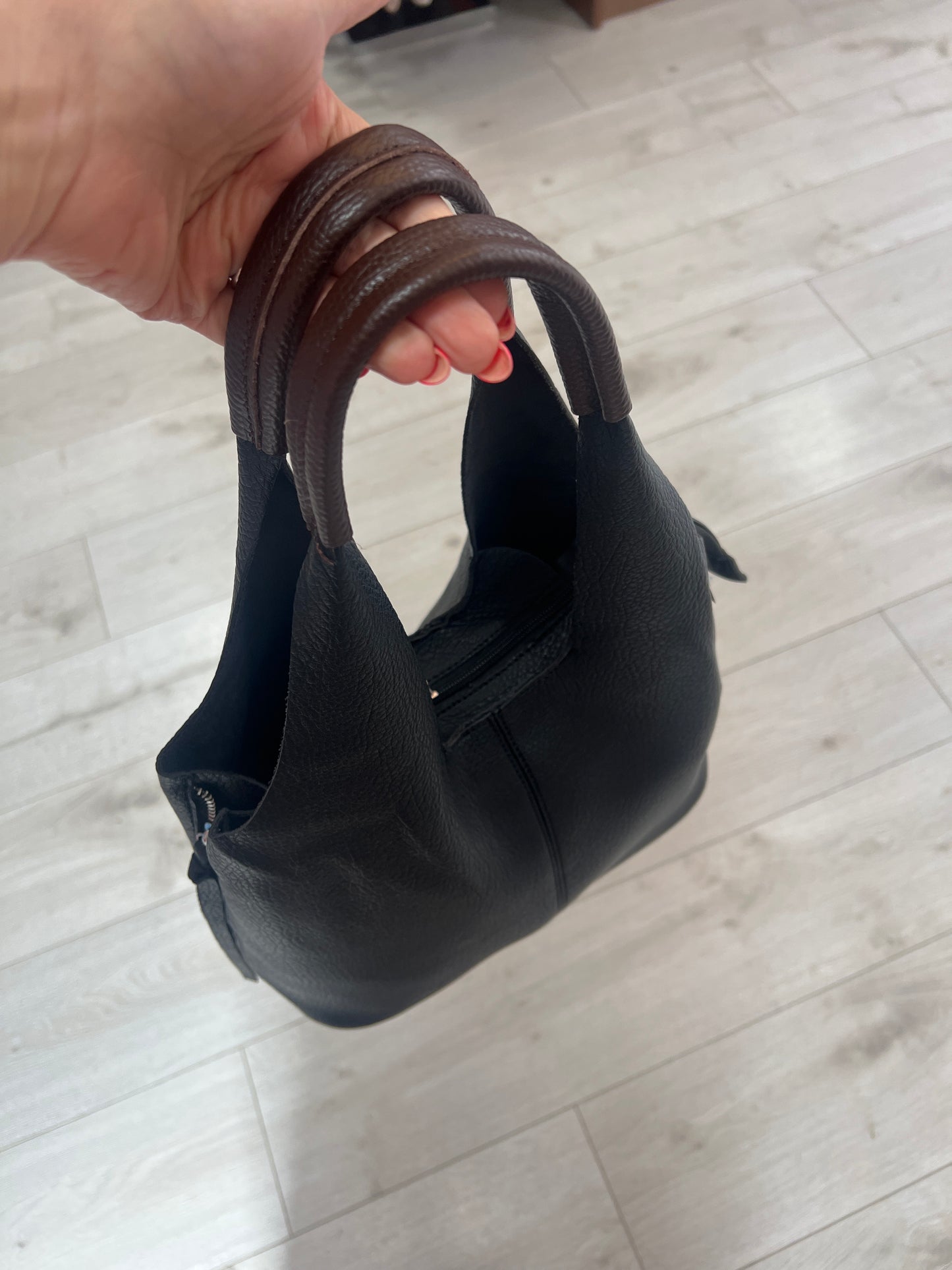 Black Soft Leatherette Shoulder Bag