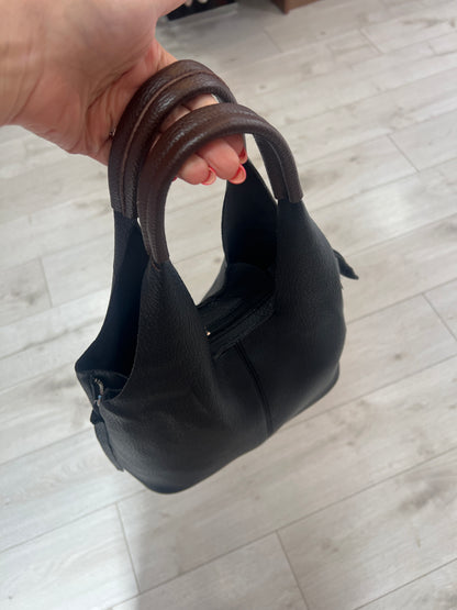 Black Soft Leatherette Shoulder Bag