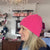 Pink Cable Knit Hat