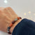 Rust, Brown & Grey Bead Elasticated Bracelet