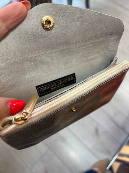 Metallic Purses Real Leather Medium Sized