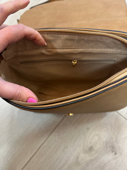 Colour Block Crossbody Bag – Wine,Tan, Brown & Orange Patchwork