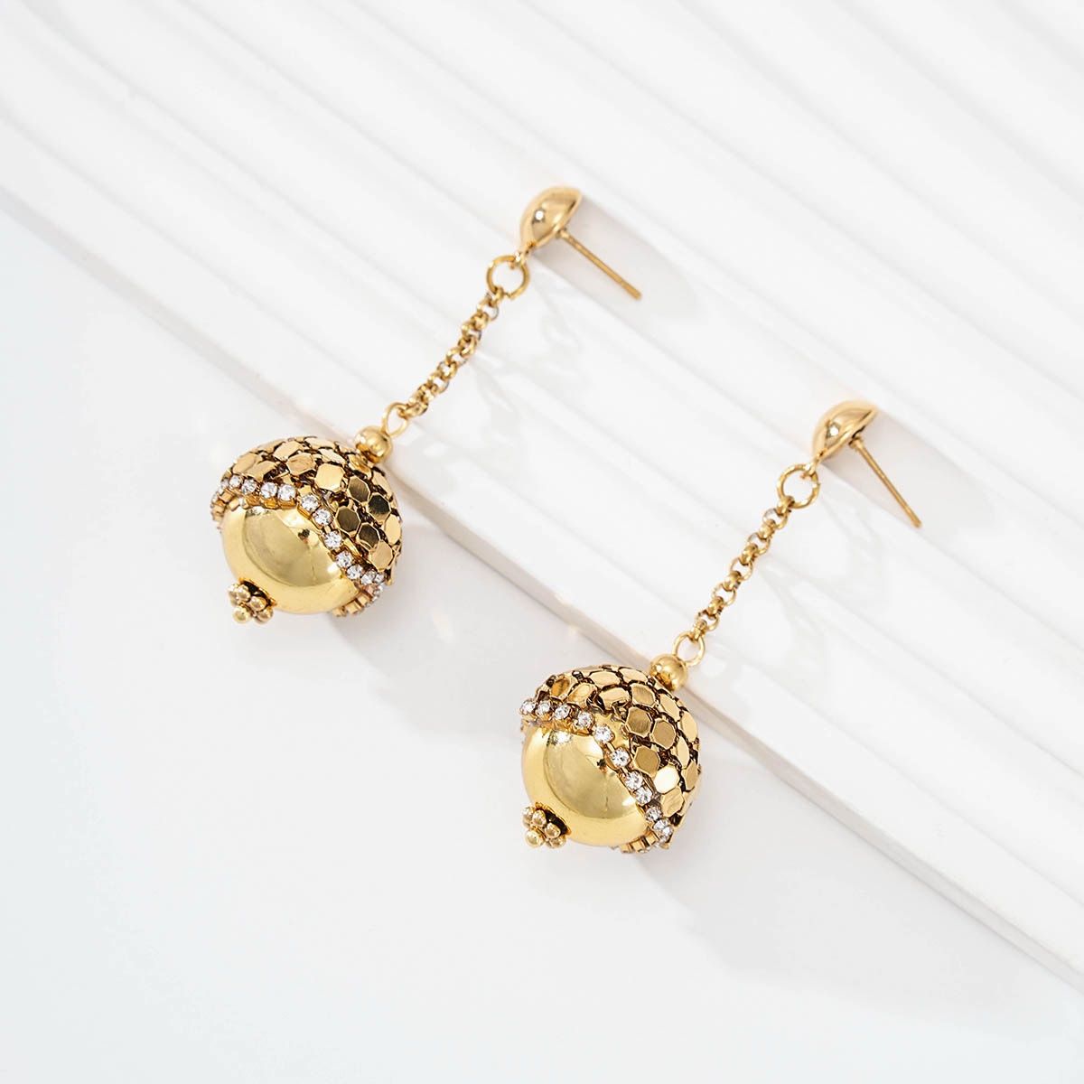 Gold Ball Drop Earrings