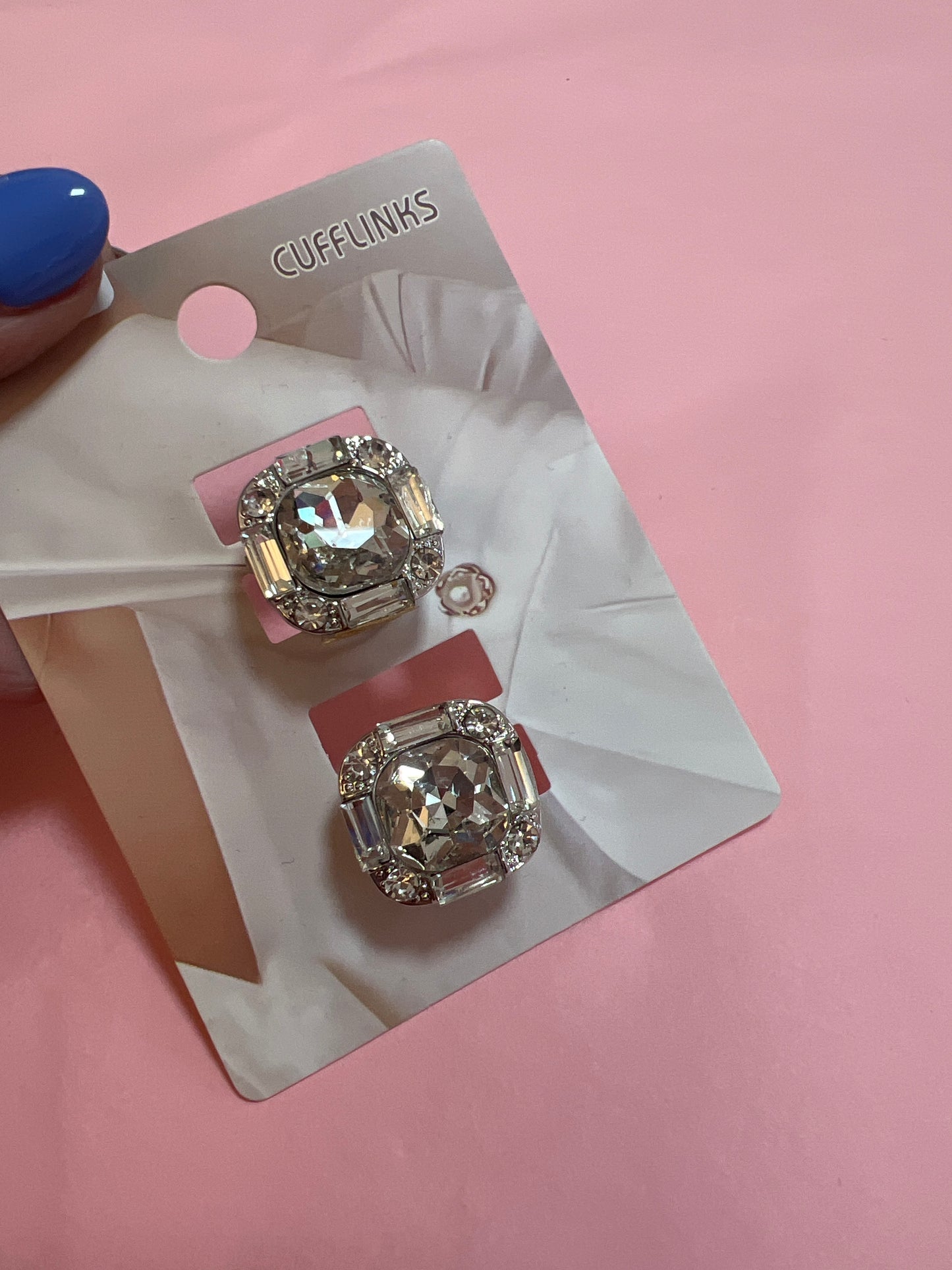 Crystal Statement Button Covers /Cufflinks (Set)
