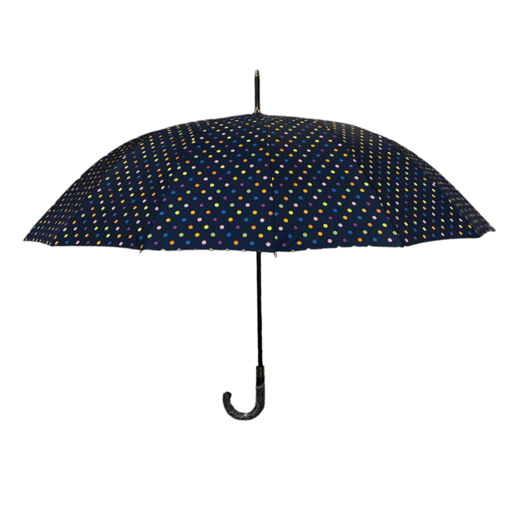 Walking stick umbrellas with polka dots