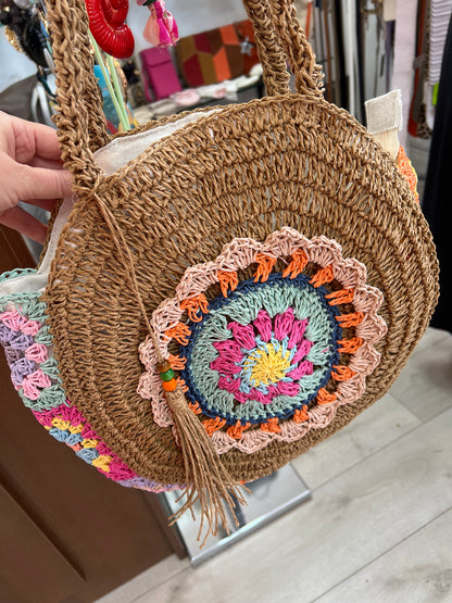 Boho Sunset Crochet Weaved Shoulder Bag