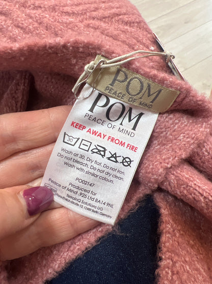 POM Dusty Pink Knit Collar Scarf