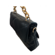 Black Quilted Handbag Gold Curb Handle