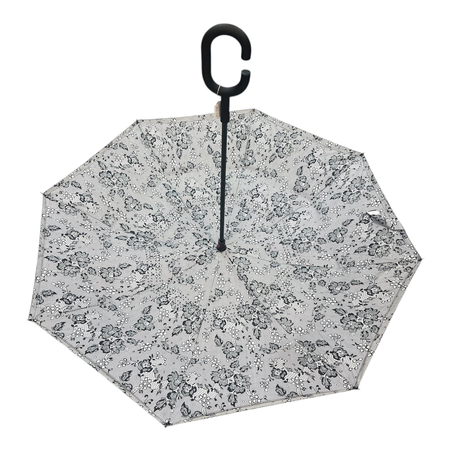 Upside Down Umbrella Grey & Black Print