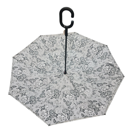 Upside Down Umbrella Grey & Black Print