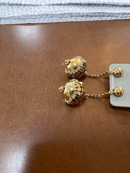 Gold Ball Drop Earrings