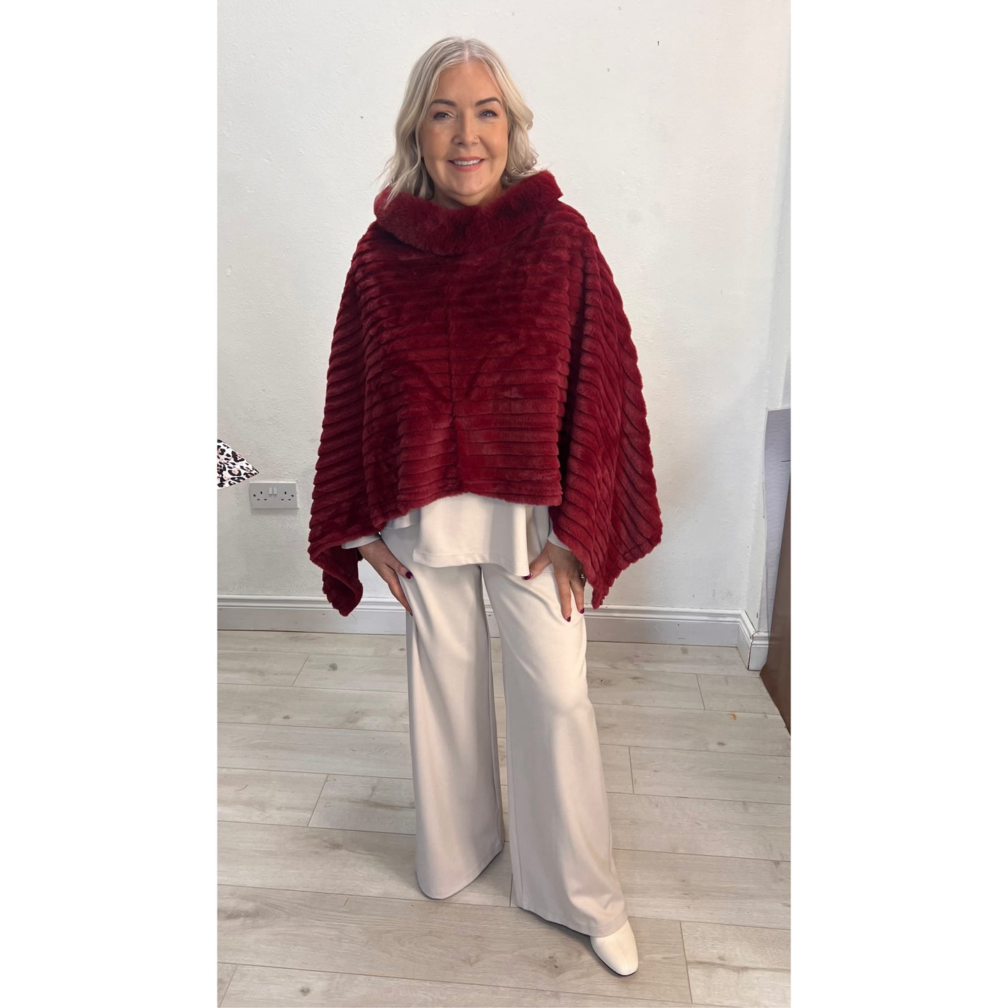 Alexa Faux Fur Poncho (4 Colours)