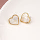 POM Golden Heart & Shell Inset Earrings