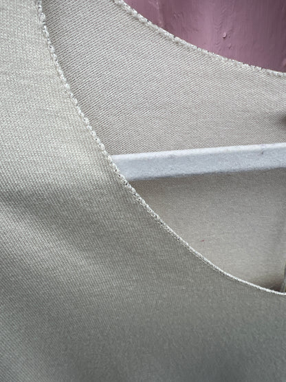 Cosy V Neck Long Sleeved Top Cream