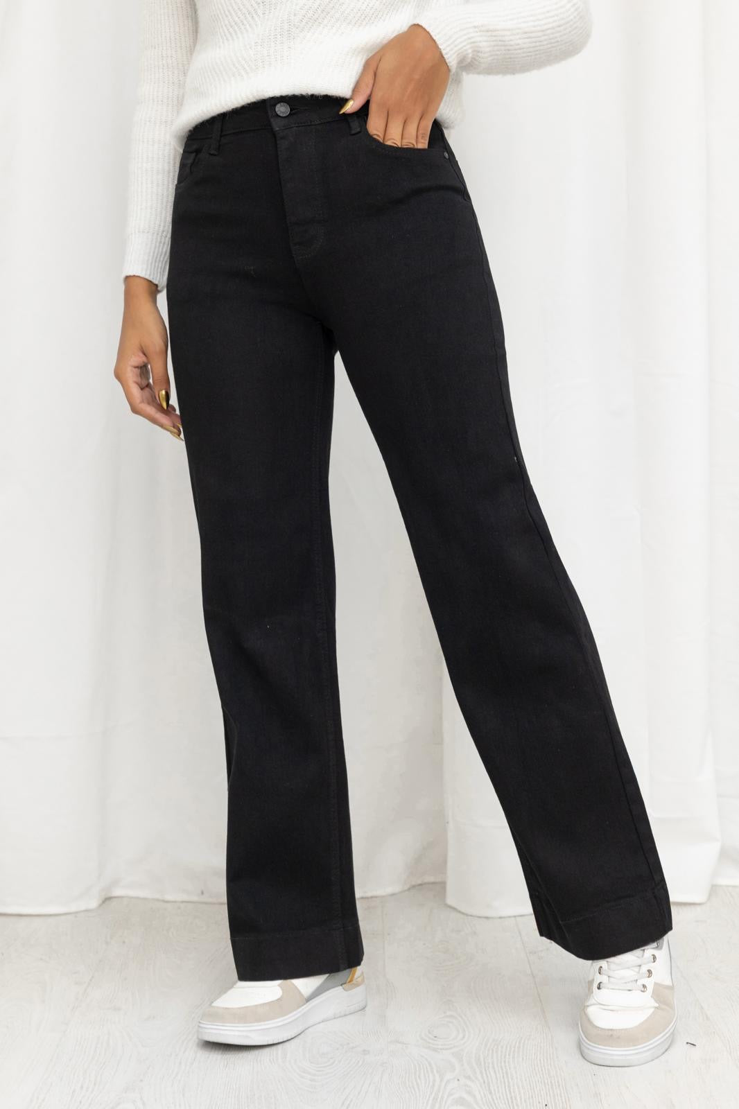 Sophie Black Stretch Straight Leg Jeans