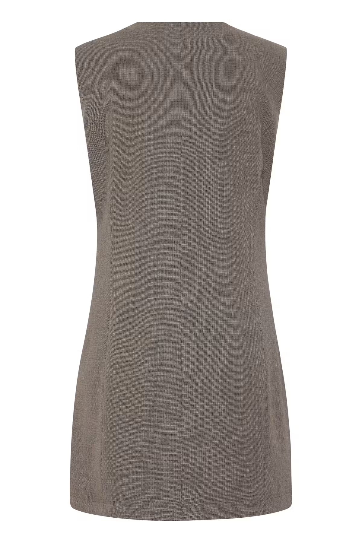 FRANSA Taupe Button Front Pinafore Dress