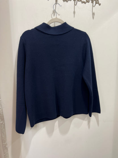 Aria Navy Cardigan Front Pockets