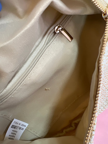 Cream & Gold Metallic Crossbody Bag