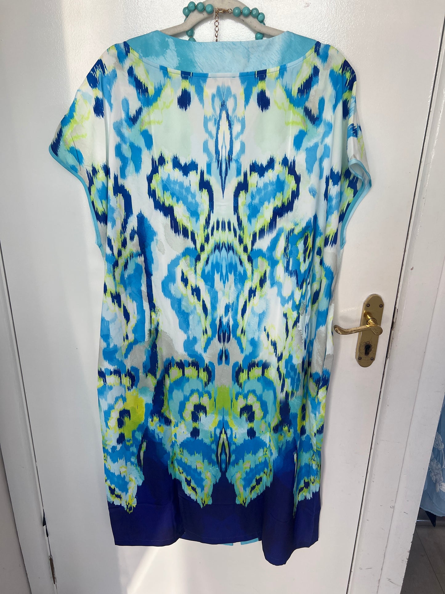 Turquoise, Blue & Lime Crystal Embellished Midi Dress
