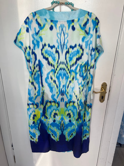 Turquoise, Blue & Lime Crystal Embellished Midi Dress