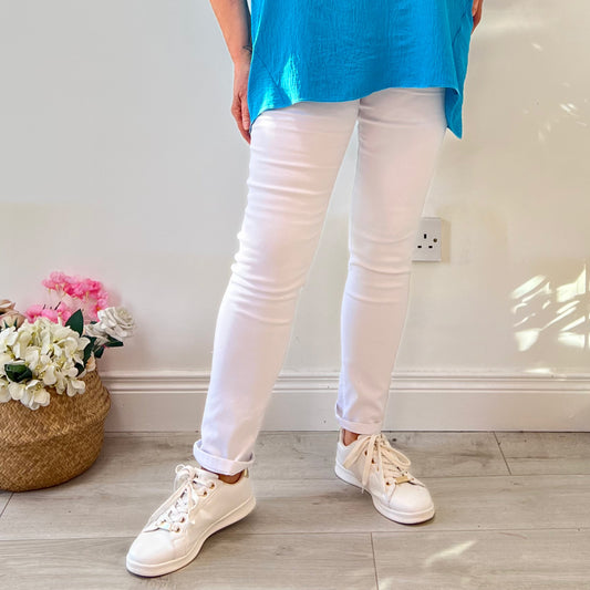 White Elasticated Stretch Jeans