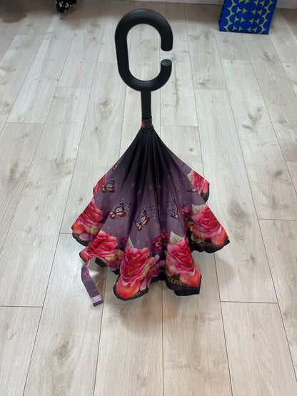Upside Down Umbrella Flowers & Butterflies