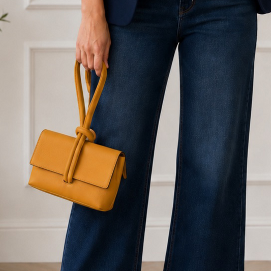 Mustard Leatherette Wrist Bag