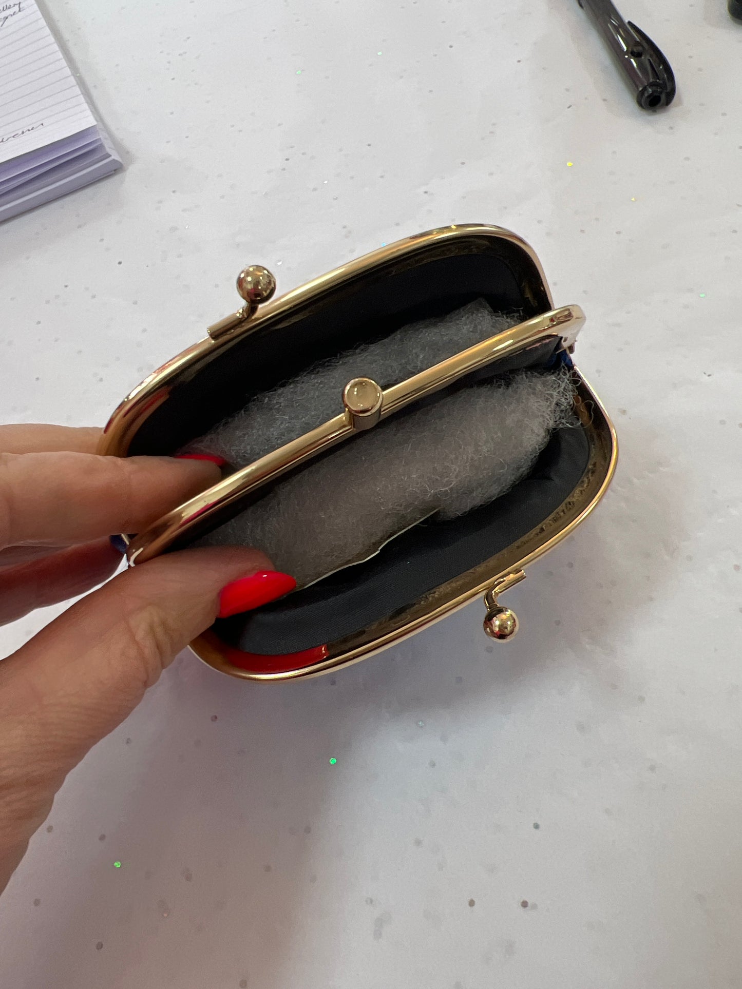 Cobalt Blue Leather Double Compartment Purse
