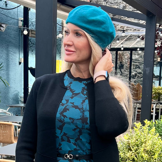 Soft Knit Teal Beret