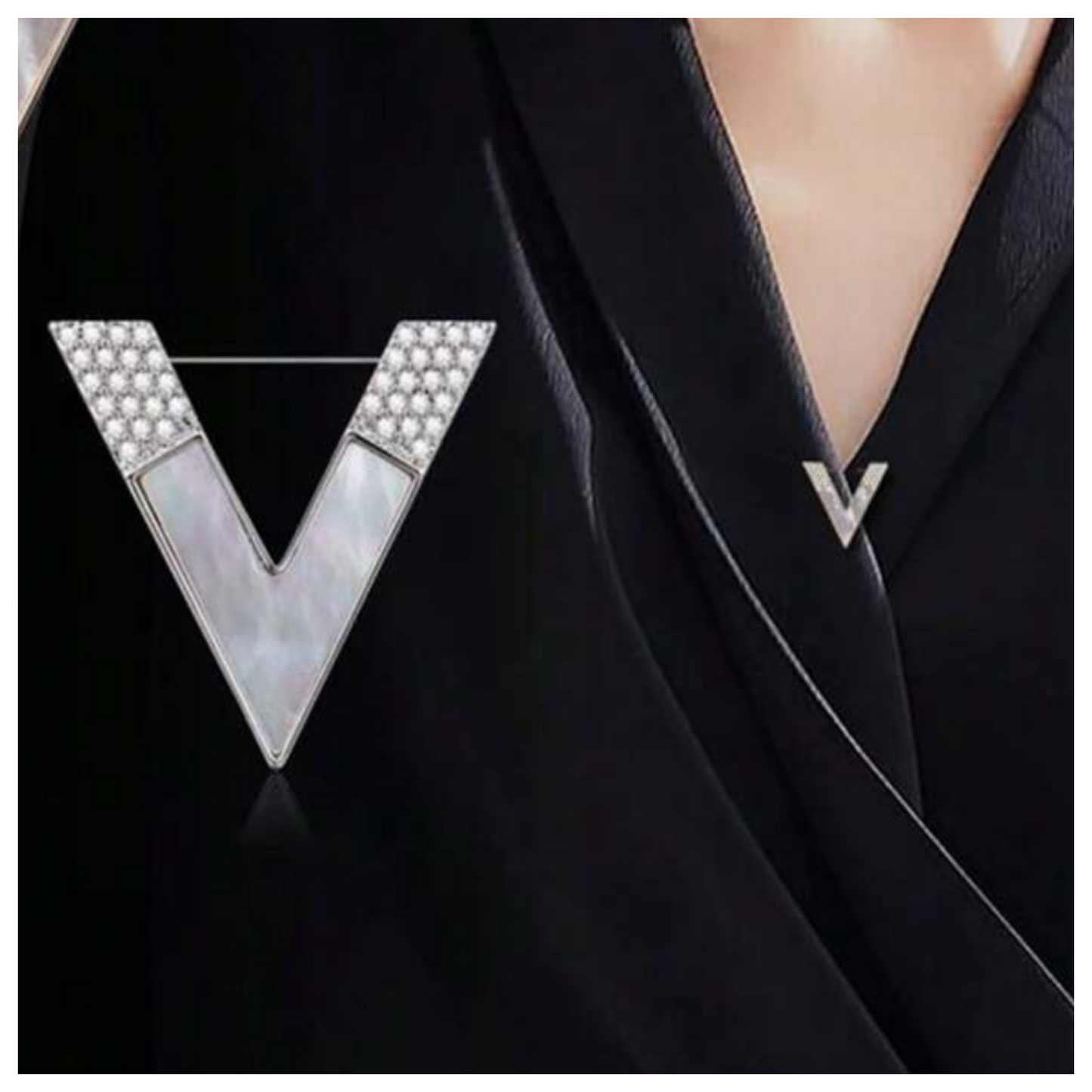 V Letter Small Pin Brooch