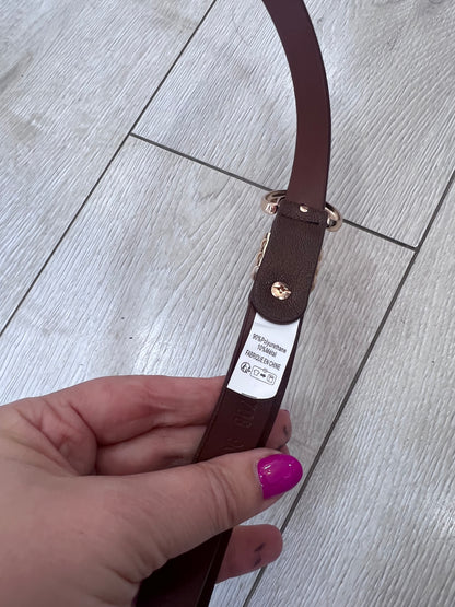 Light Brown Leatherette & Gold Belt