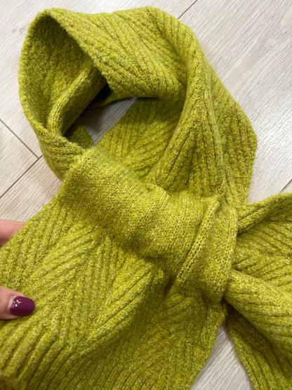 POM Chartreuse Green Hat & Scarf Set