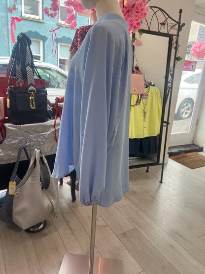 Sky Blue Oversized Curvy Blouse